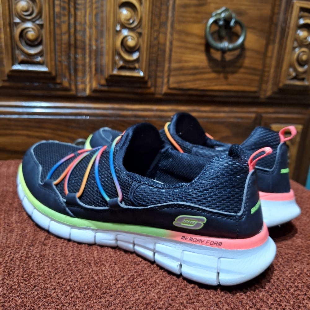 Skechers Womens Sport Dual Lite Black Running Shoes Sneakers Size 7.5 - Picture 4 of 7